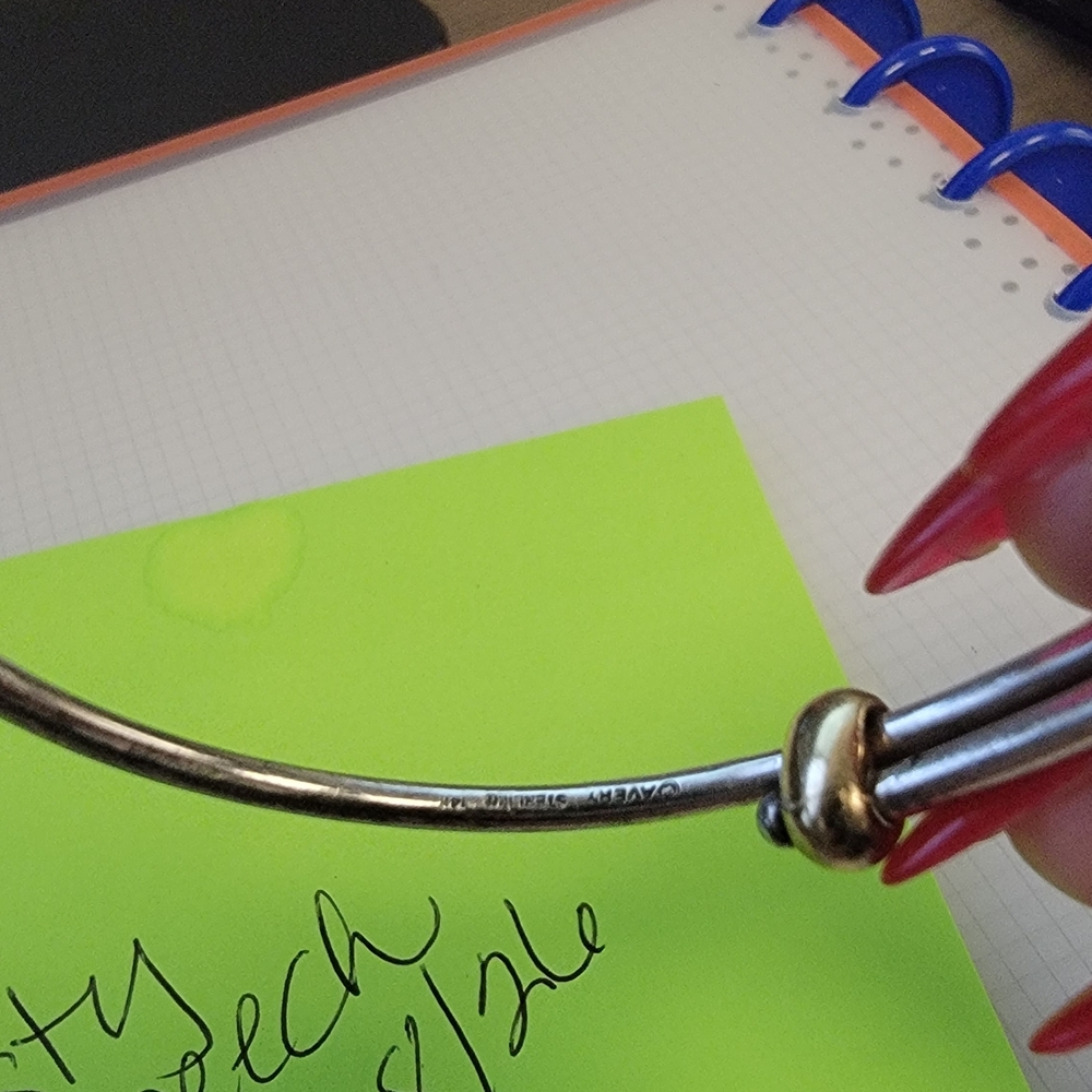 Elegant Silver and Gold Bangle Bracelet - Picture 2 of 4